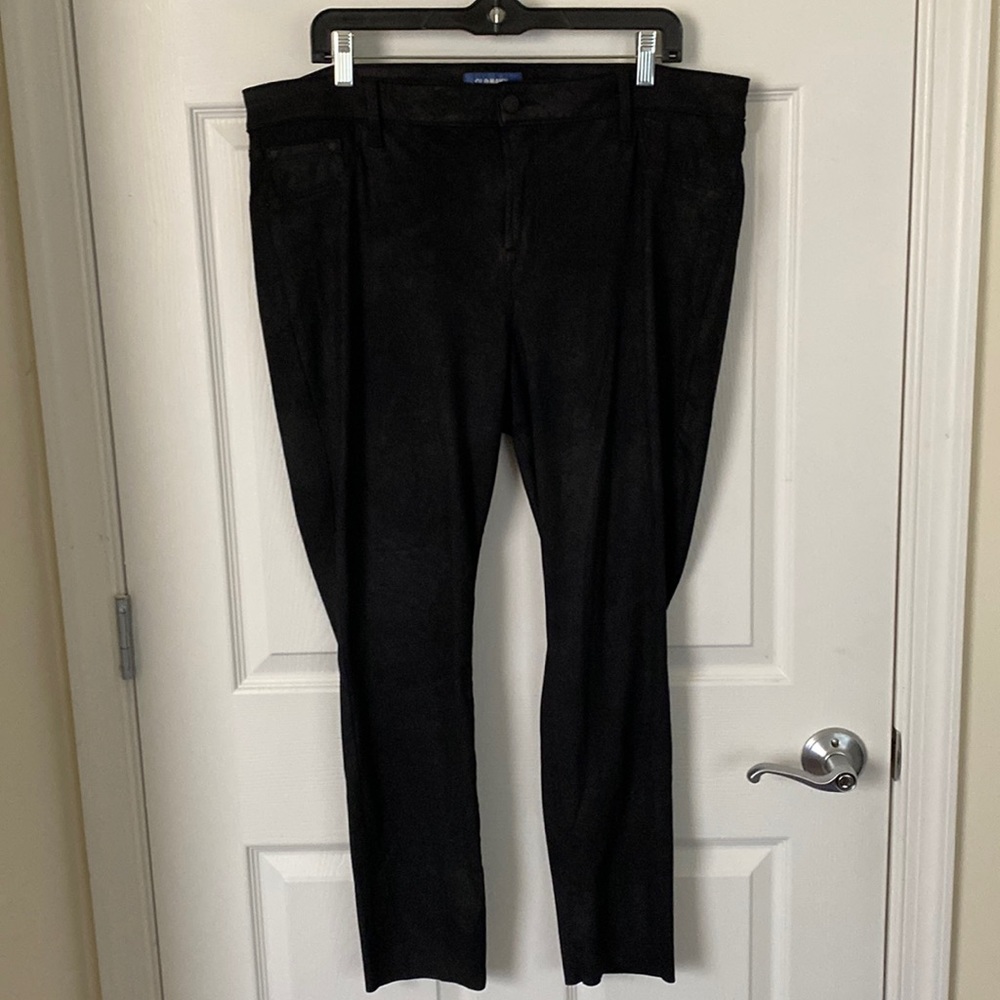 Old Navy Mid-Rise Rockstar Faux Suede Leather Pants Black Jack Women’s Size 18